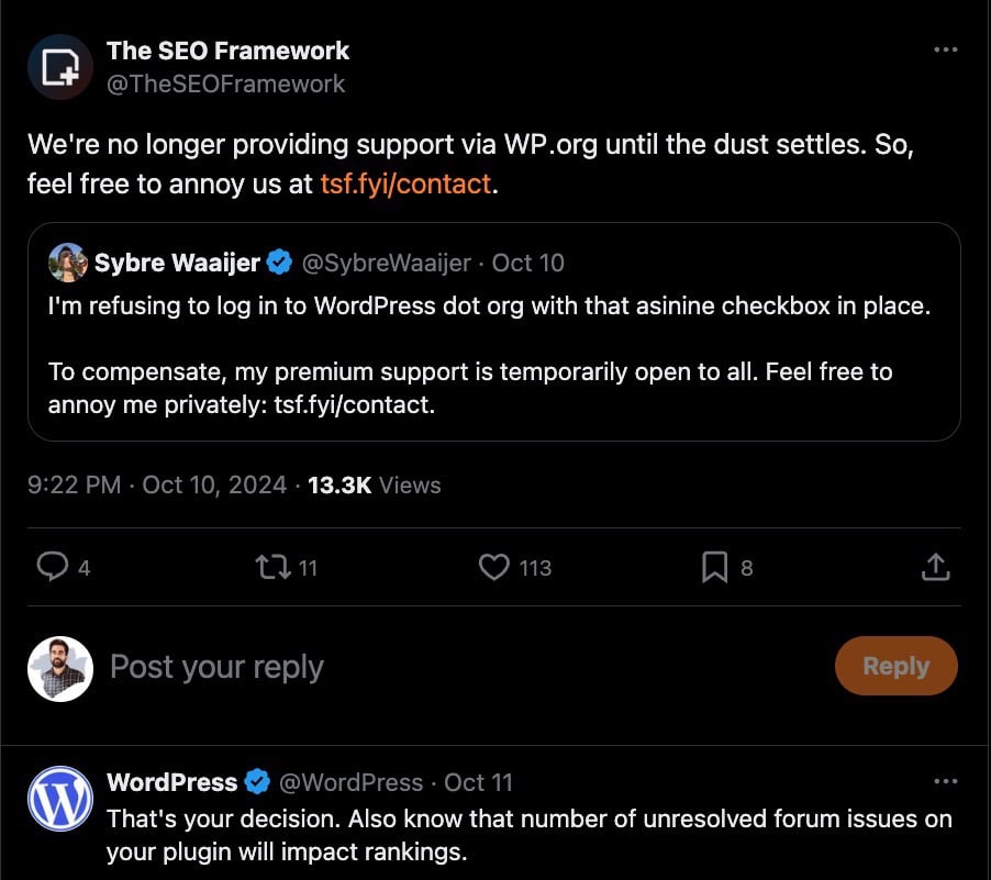 The Seo Framework WordPress Drama