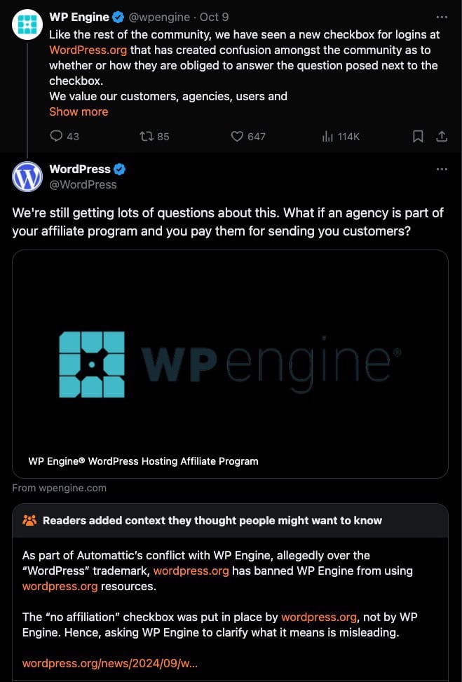 Wp Engine WordPress Drama